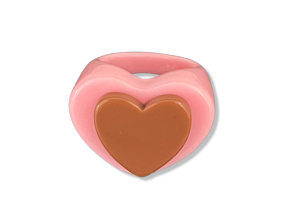 Strawberry Chocolate Brown Heart Ring