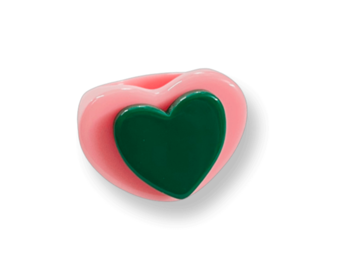 Strawberry Emerald Heart Ring