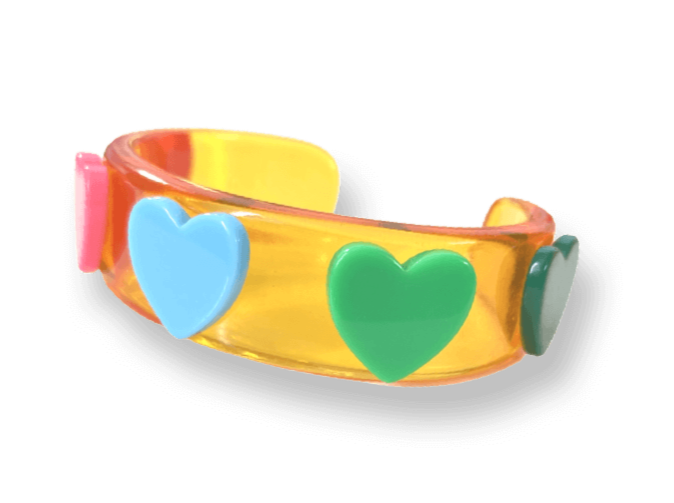 Five Hearts Wide Cuff