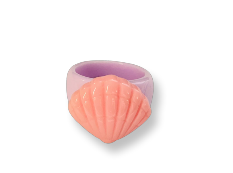 Pink Scallop Shell Classic Ring