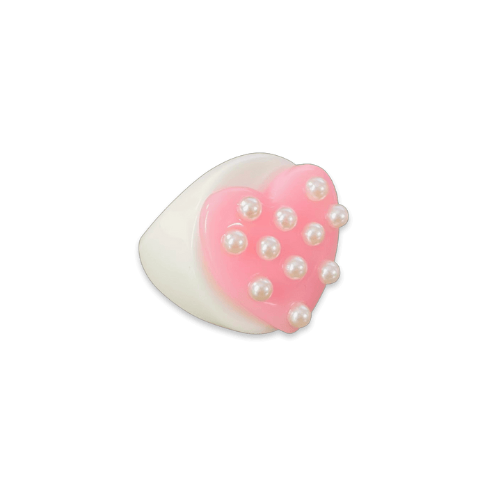 Pearl Polka Dot Heart Circle Ring (more colors)