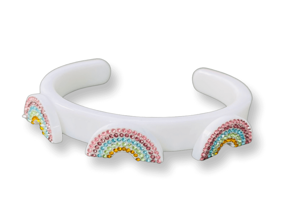 Crystal Rainbow Thin Cuff Bracelet
