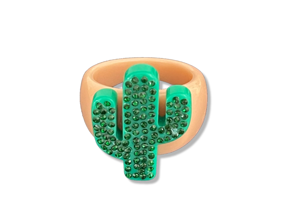 Crystal Cactus Classic Ring