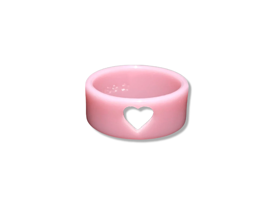 Heart Cut Out Cigar Band Ring