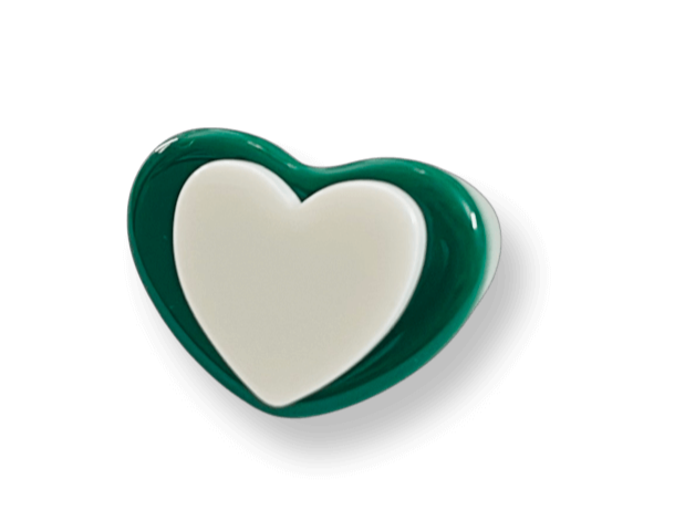 I Heart Emerald Pure White Ring