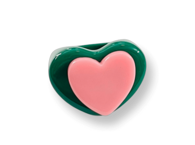 I Heart Emerald Strawberry Ring