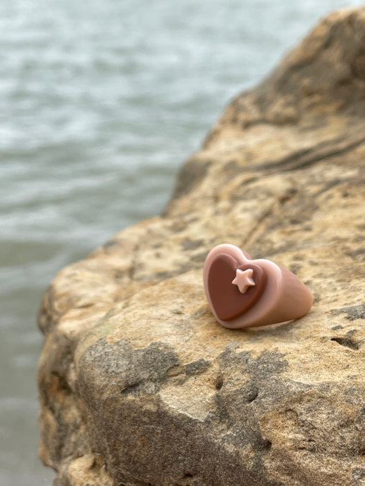 Sugar Cookie & Brownie Heart Ring