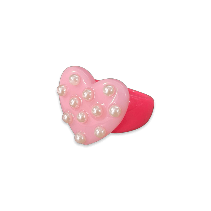 Pearl Polka Dot Heart Classic Ring