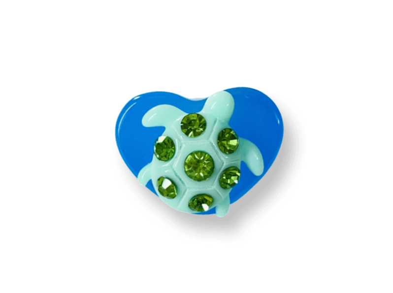 Crystal Turtle Heart Ring