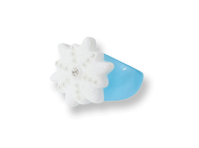 Pearl Crystal Snowflake Classic Ring (more colors)