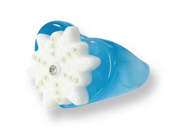 Pearl Crystal Snowflake Heart Ring (more colors)