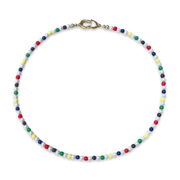 Pearl Necklace With Colored Beads