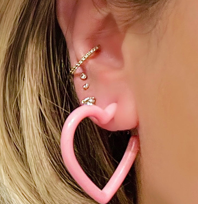 Small Acrylic Heart Hoop Earrings