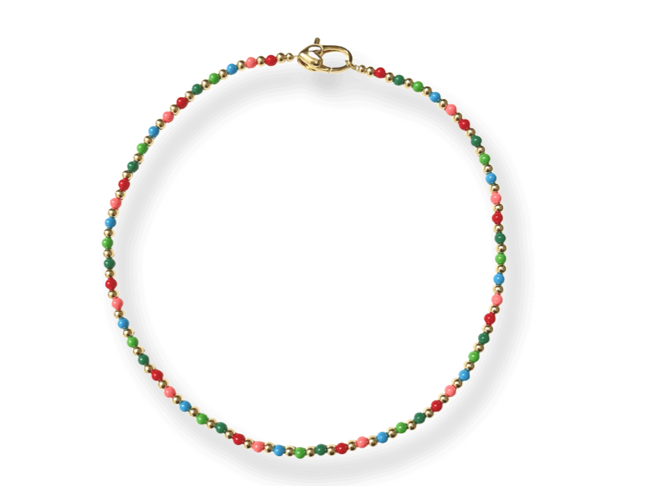 Gold Multicolor Beaded Necklace