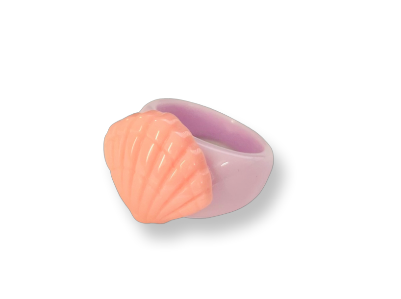Pink Scallop Shell Classic Ring