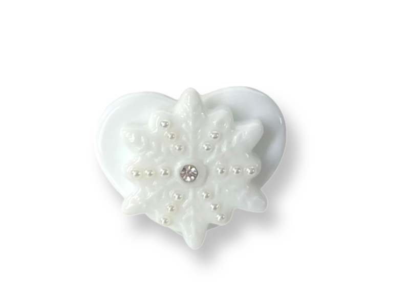 Pearl Crystal Snowflake Heart Ring (more colors)