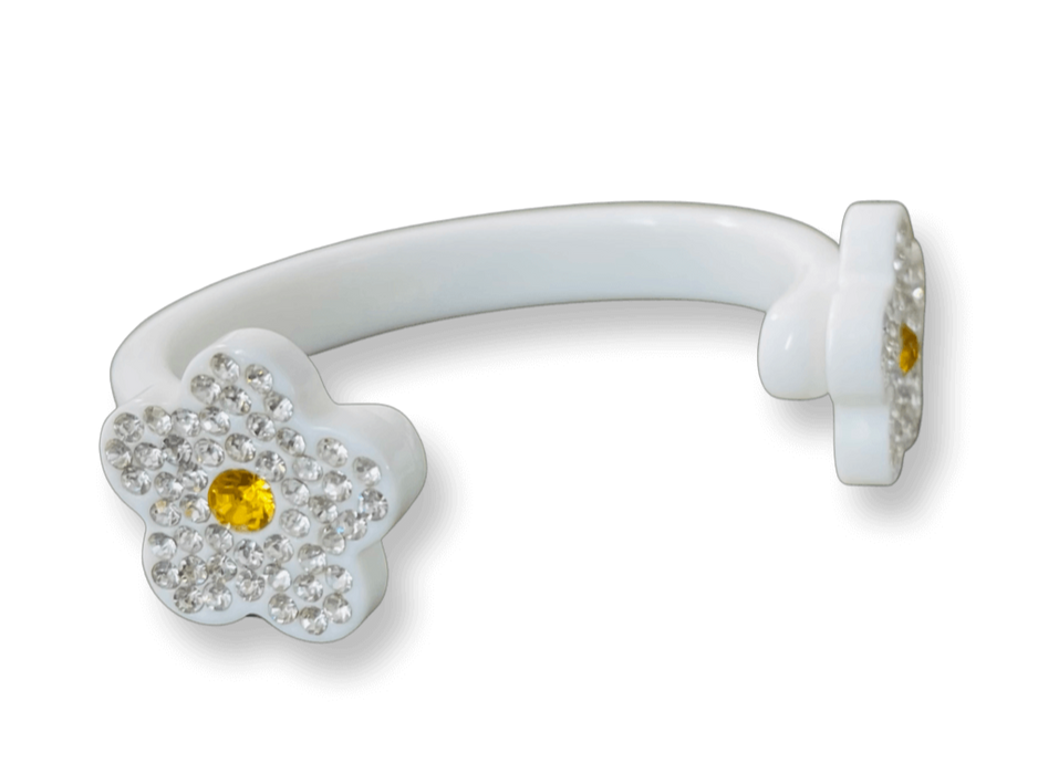 Sparkle Bloom Daisy Floating Cuff Bracelet