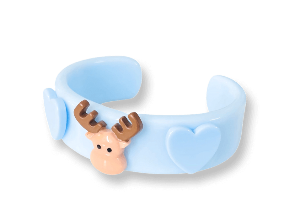 Moose Heart Wide Cuff Bracelet
