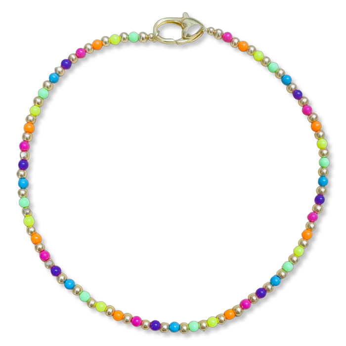 Gold Multicolor Beaded Necklace