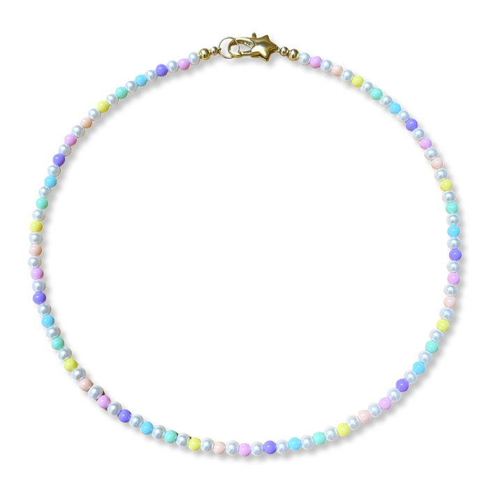 Pearl Necklace With Colored Beads